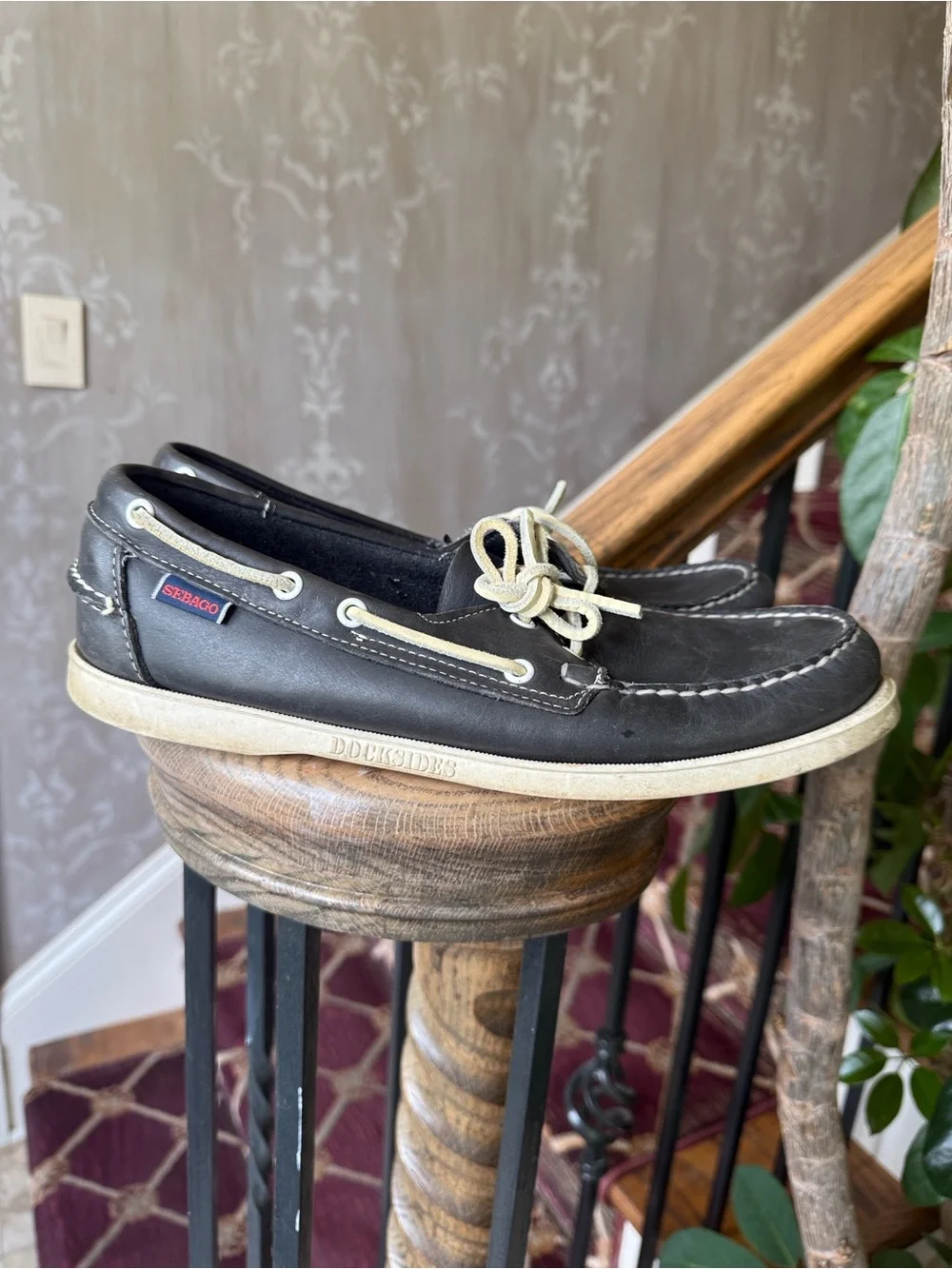 SEBAGO dock sides, Portland men’s boat shoe size 9 good condition black
